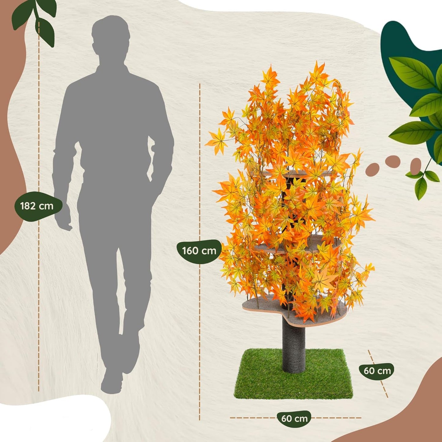 Arbre à Chat - Chat'Canopée Design Naturel Feuilles