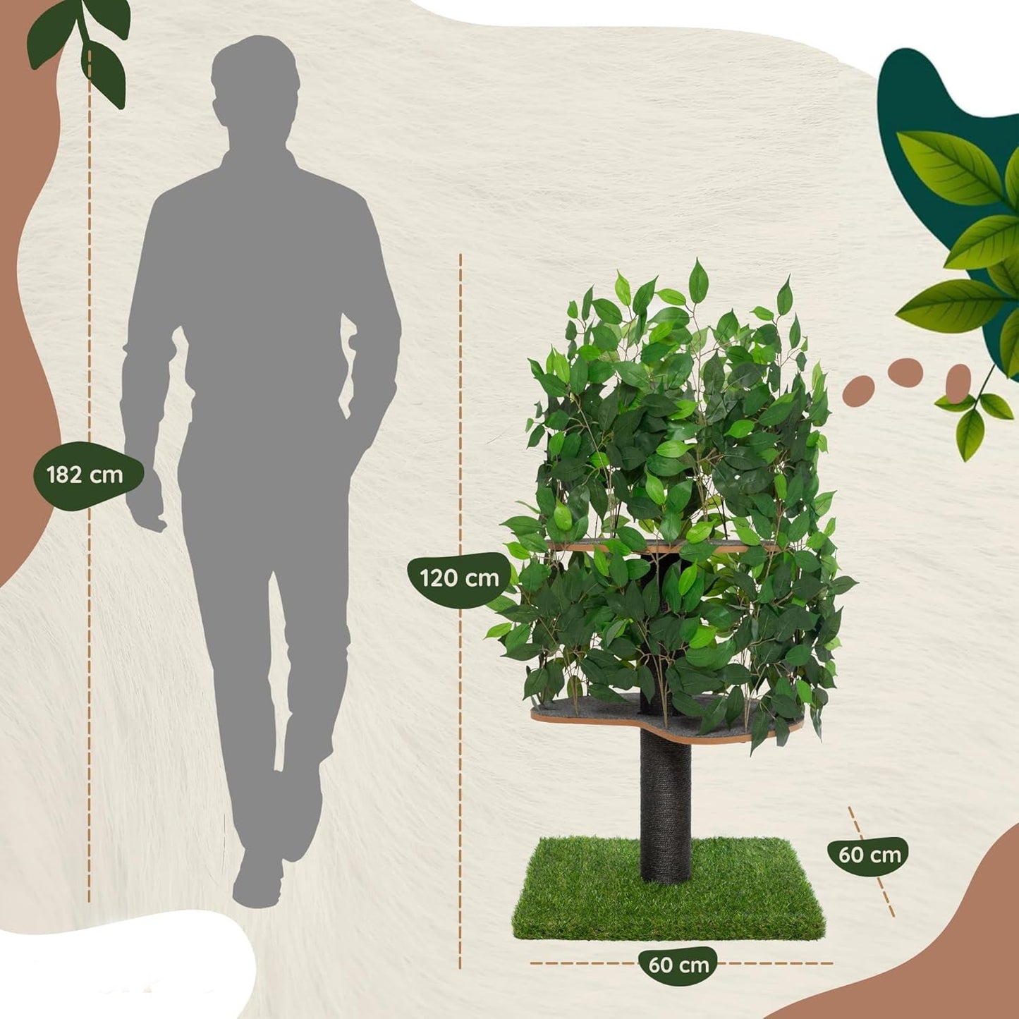 Arbre à Chat - Chat'Canopée Design Naturel Feuilles