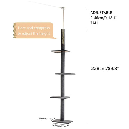 Arbre à chat Maine Coon SkyTower - ajustable sol-plafond