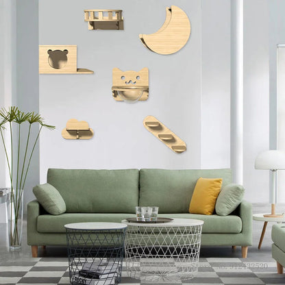Arbre a chats Mural – Nuages et étoiles