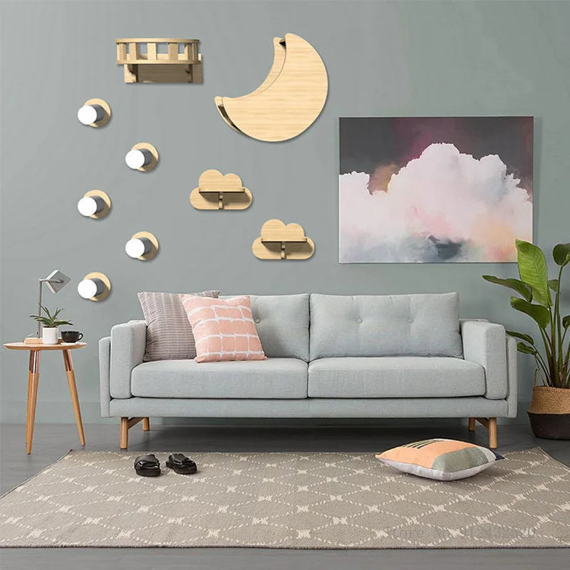Arbre a chats Mural – Nuages et étoiles