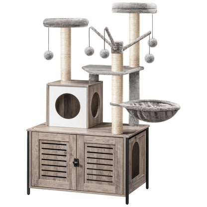 HideawayPaws Arbre à Chat Meuble à Litière