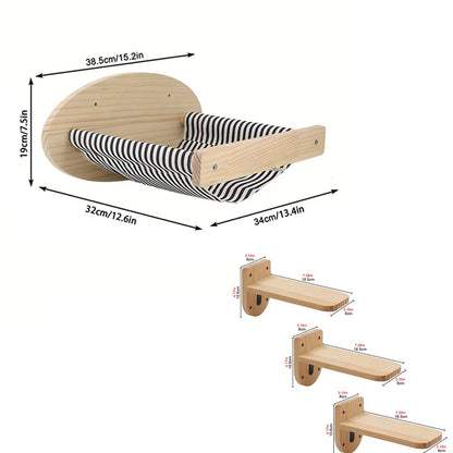 NovaCat Arbre a chat Mural en Bois - Escalier de chat