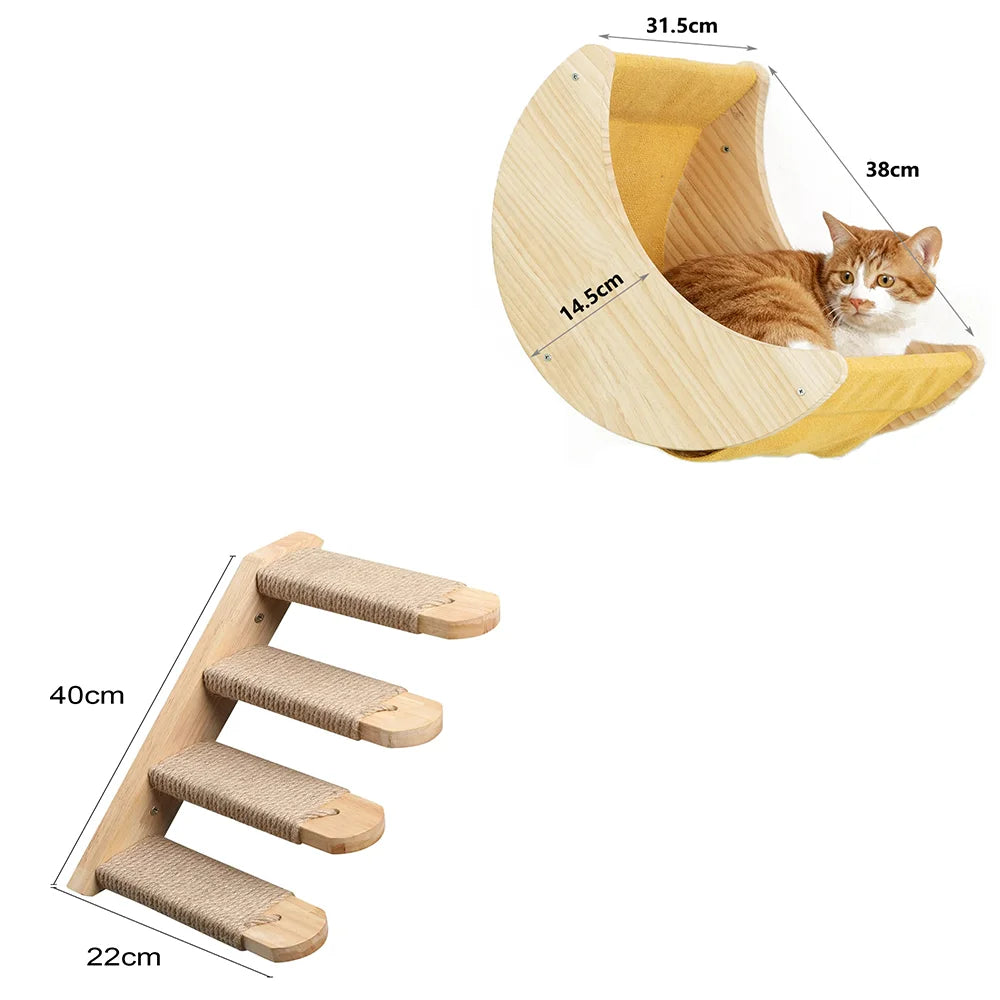 Arbre a chat Mural en Bois - PerchoirFélin Premium