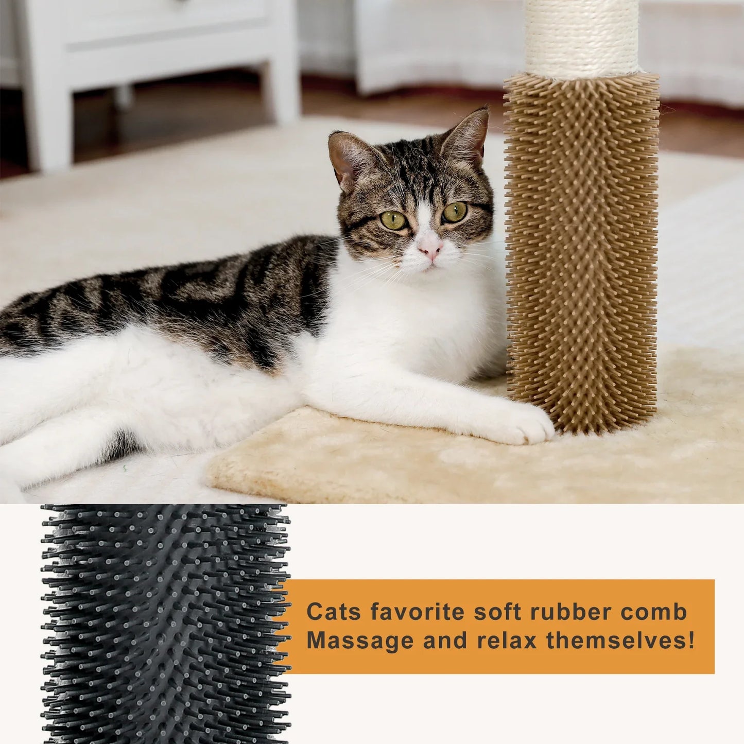PawsPlay Arbre à Chat Compact - Boules en Peluche & Griffoir