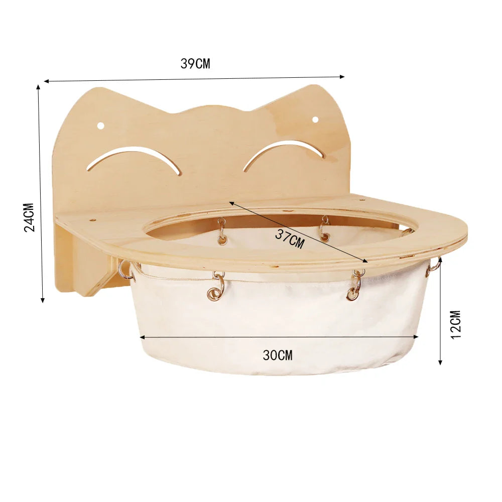 Arbre a chat Mural en Bois Premium - Nid Secret