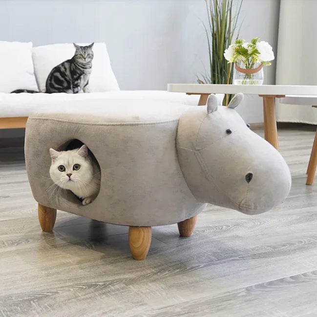 Arbre a chat ElephHaven - design pouf éléphant
