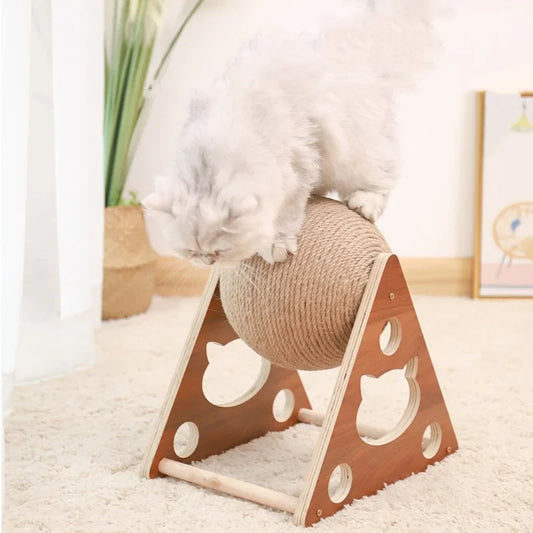 GriffChat Boule griffoir pour chat sisal et bois - Résistant