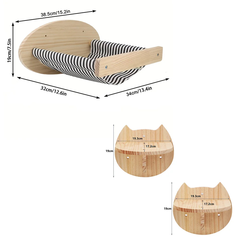 Arbre a chat Mural en Bois - PerchoirFélin Premium