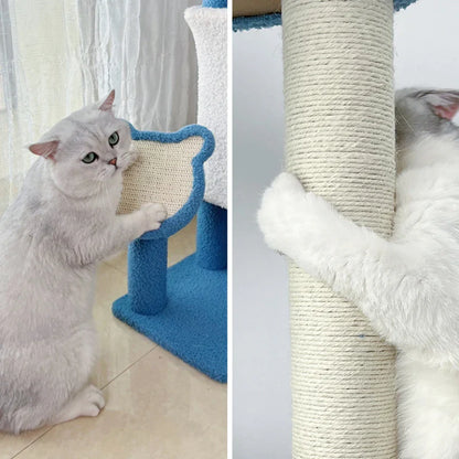 Arbre à chat nuage Pro - Perchoir et cabane - NuageBleu