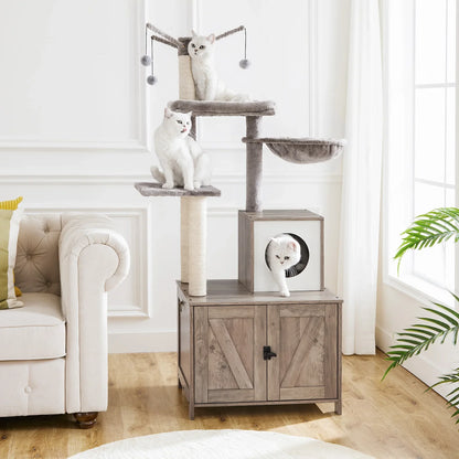 Arbre à Chat et Meuble à Litière - HideawayPaws Pro