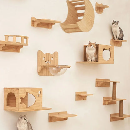 Arbre à chat Bois Mural Elite - Pont flottant et TerrainJeu