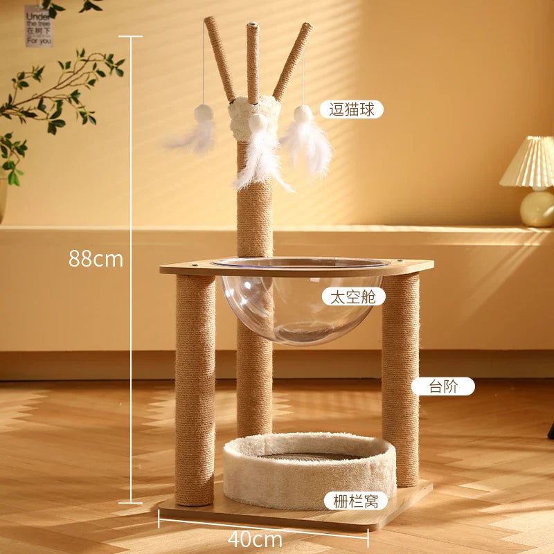 SkyNest Arbre a chat Design Bois Massif