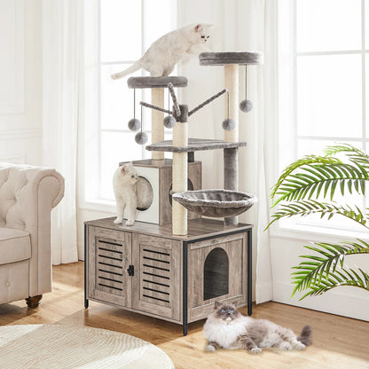 HideawayPaws Arbre à Chat Meuble à Litière