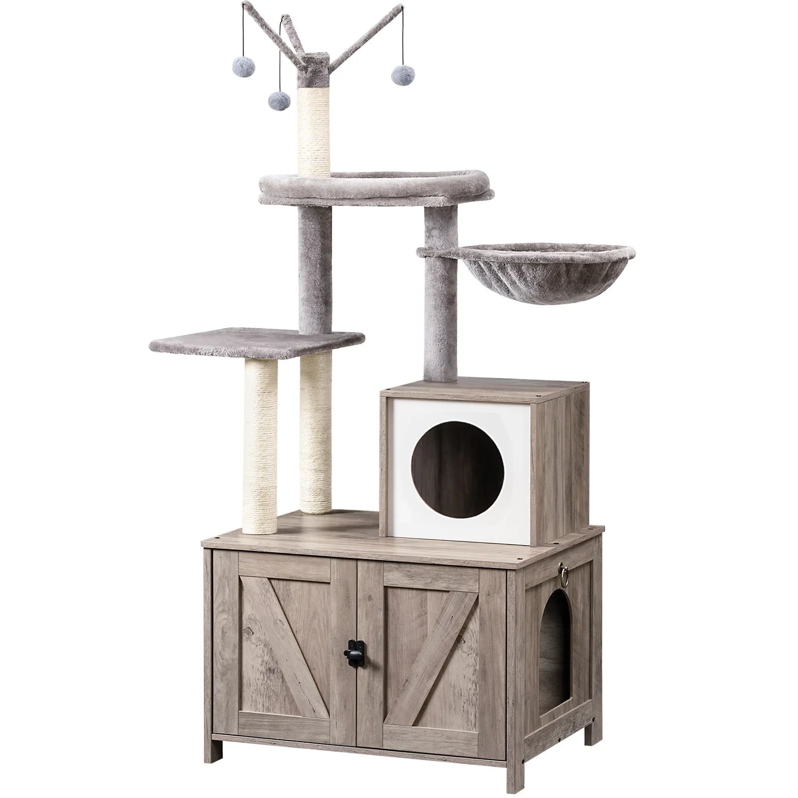 Arbre à Chat et Meuble à Litière - HideawayPaws Pro