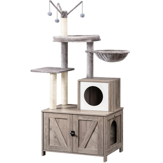 Arbre à Chat et Meuble à Litière - HideawayPaws Pro