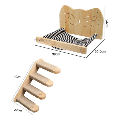 Arbre a chat Mural en Bois - PerchoirFélin Premium