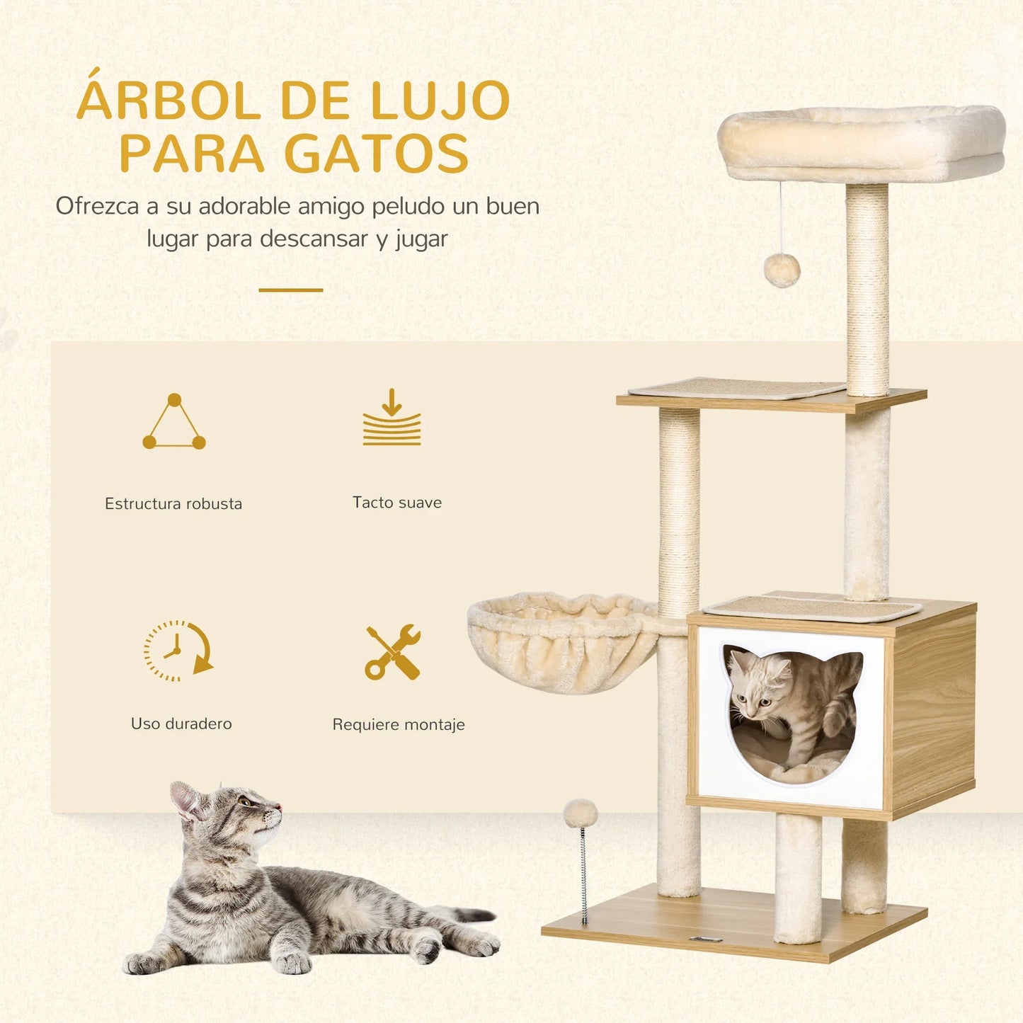 Arbre à chat bois et douceur – hamac Forêt douce