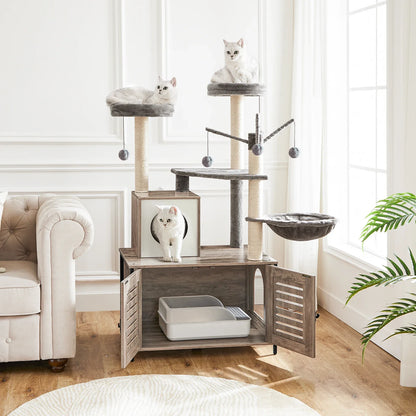 HideawayPaws Arbre à Chat Meuble à Litière