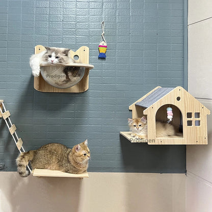 MaisonPerchée: Maison en bois murale pour chat