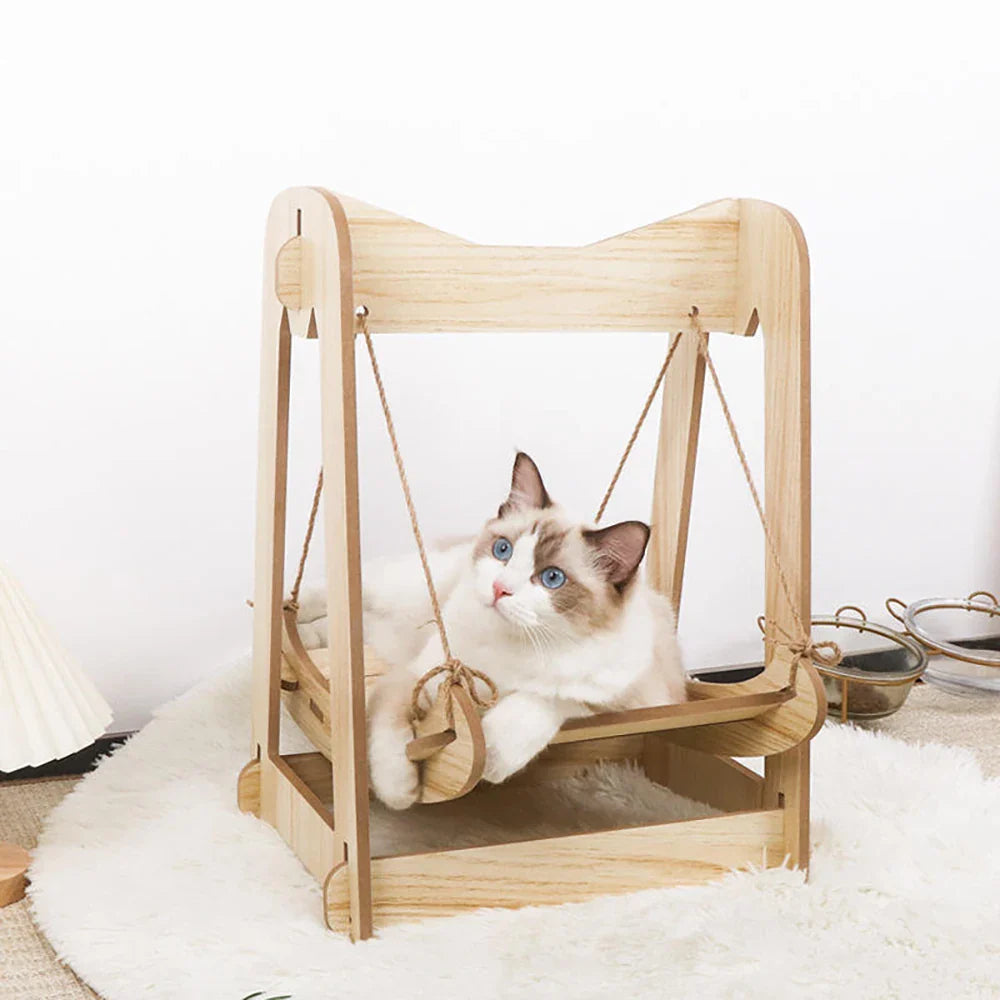 Balançoire pour Chat en Bois - SwingPaws