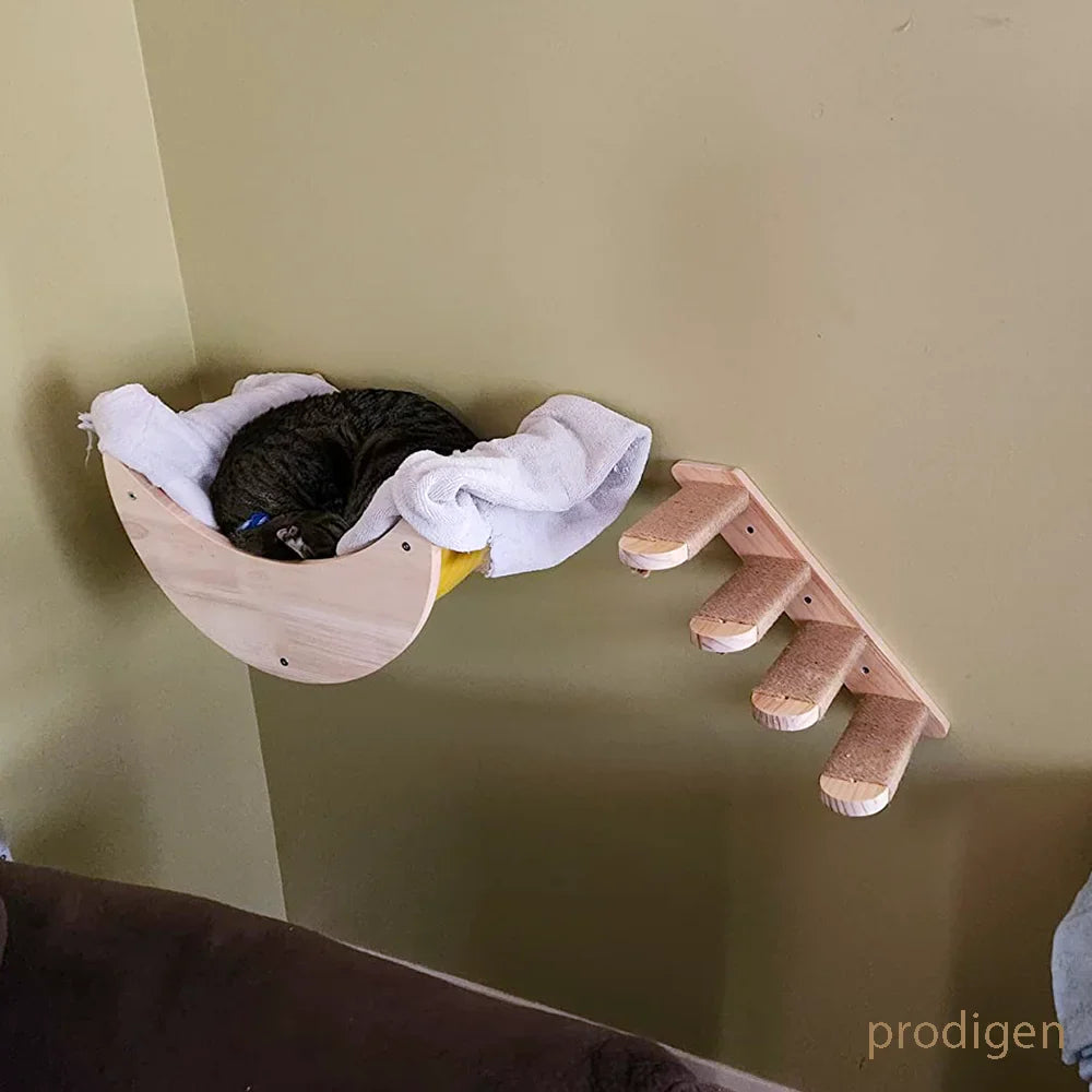 Arbre a chat Mural en Bois - PerchoirFélin Premium