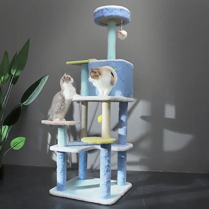Arbre à chat bleu - Chat-astrophique, élégance féline