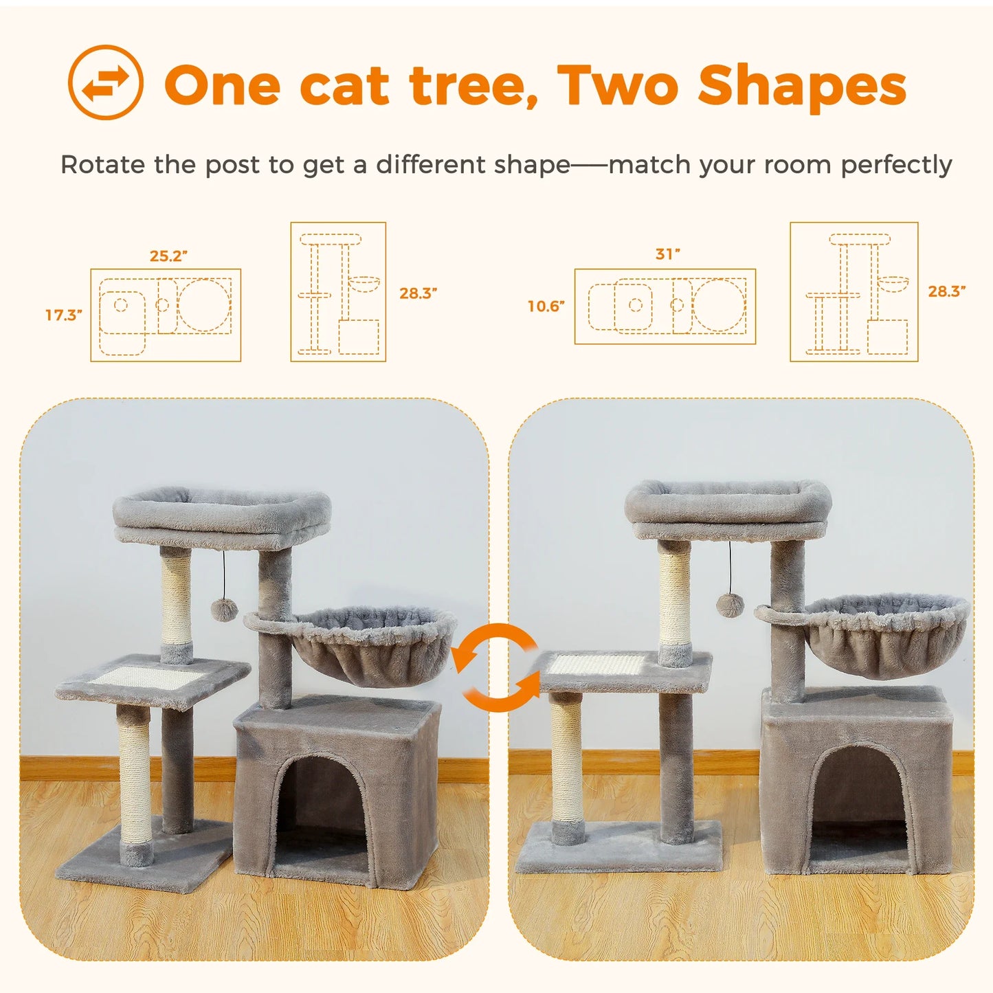 Arbre a Chat CozyNest beige / gris Confortable