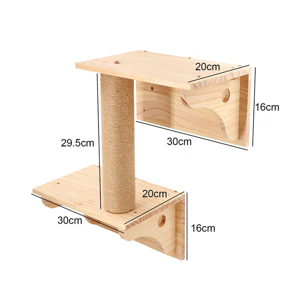 Arbre a chat Mural en Bois - PerchoirFélin Premium