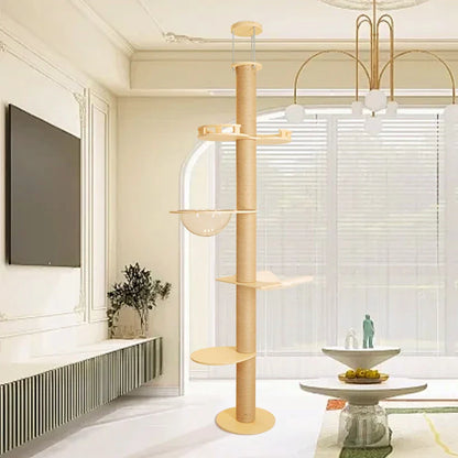 SkyClimb Arbre à chat Maine Coon du sol au plafond - hamac