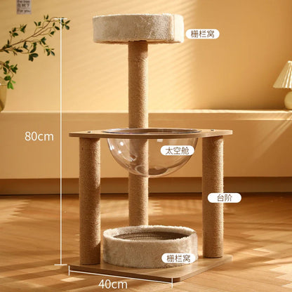 SkyNest Arbre a chat Design Bois Massif