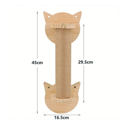 Arbre a chat mural Zen - Plateforme perchée - Cordes et Bois