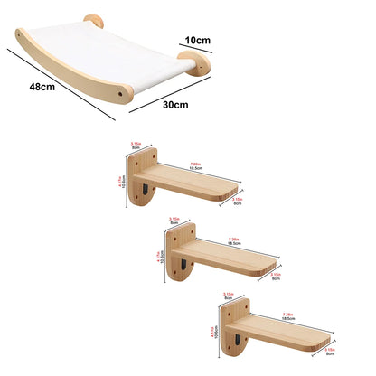 NovaCat Arbre a chat Mural en Bois - Escalier de chat