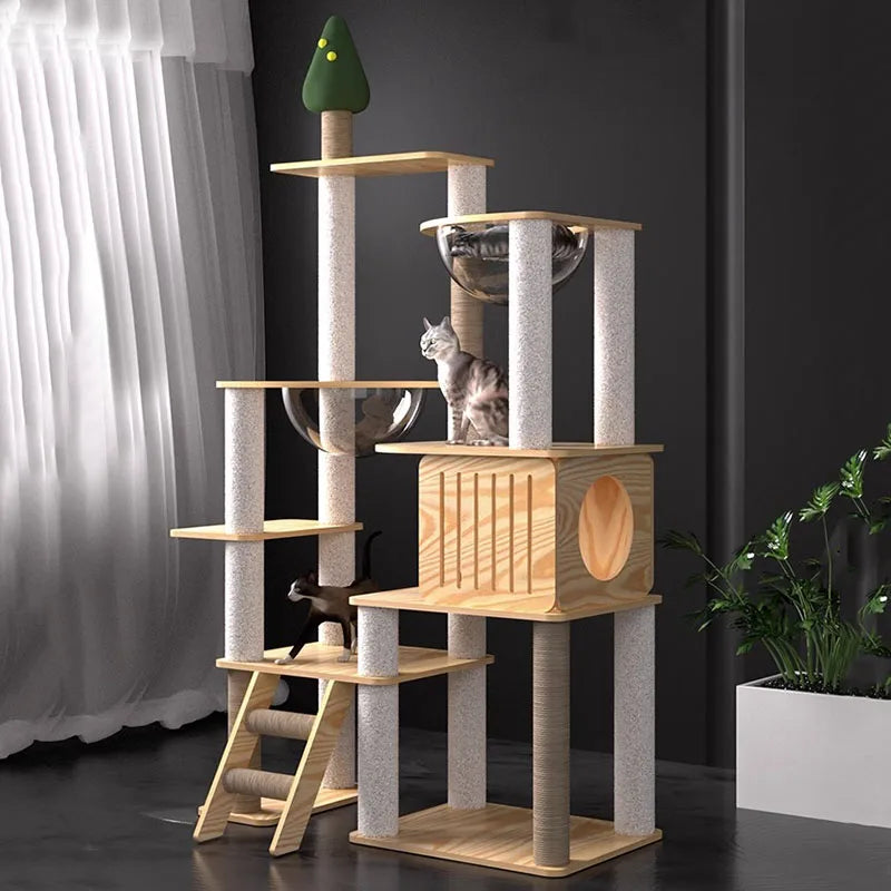 Arbre à chat design - Bois par Félissime