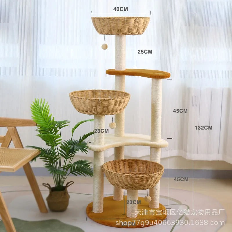 SkyNest Arbre a chat Design Bois Massif