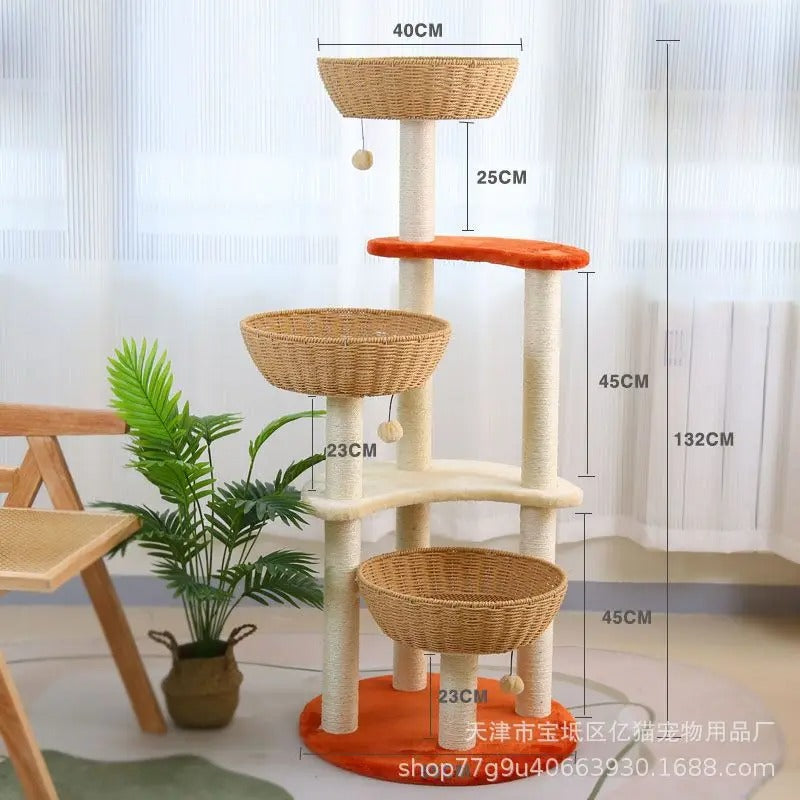 SkyNest Arbre a chat Design Bois Massif