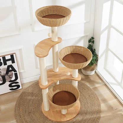 SkyNest Arbre a chat Design Bois Massif
