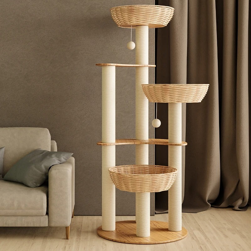 SkyNest Arbre a chat Design Bois Massif