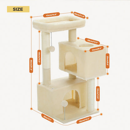 Arbre a chat beige/gris doux avec nid perché – BrandX