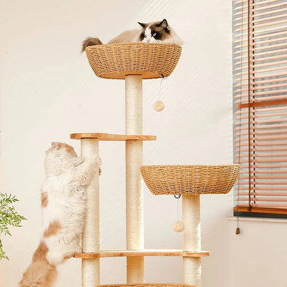 SkyNest Arbre a chat Design Bois Massif