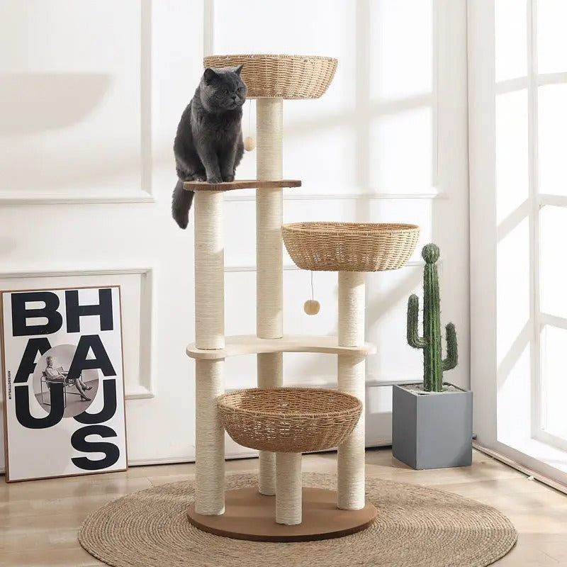 SkyNest Arbre a chat Design Bois Massif