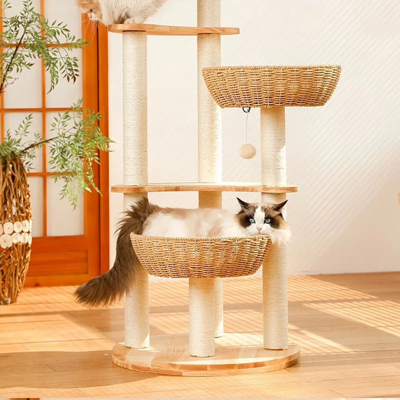 SkyNest Arbre a chat Design Bois Massif