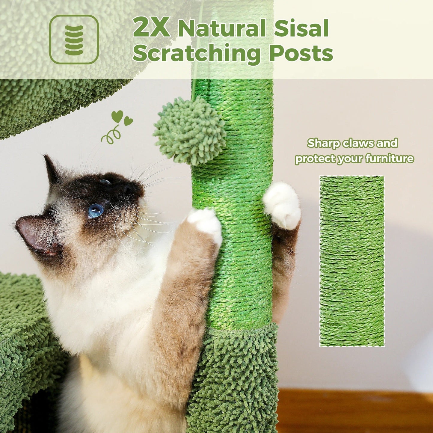 Arbre a chat PurrCactus Cactus Vert