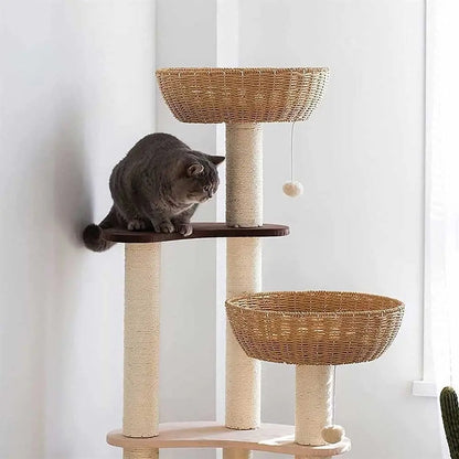 SkyNest Arbre a chat Design Bois Massif