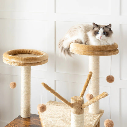 Arbre à Chat Bois design avec Bac à Litière - LuxeNest