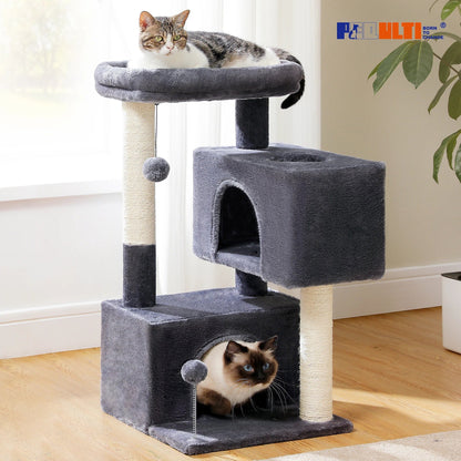 Arbre a chat beige/gris doux avec nid perché – BrandX