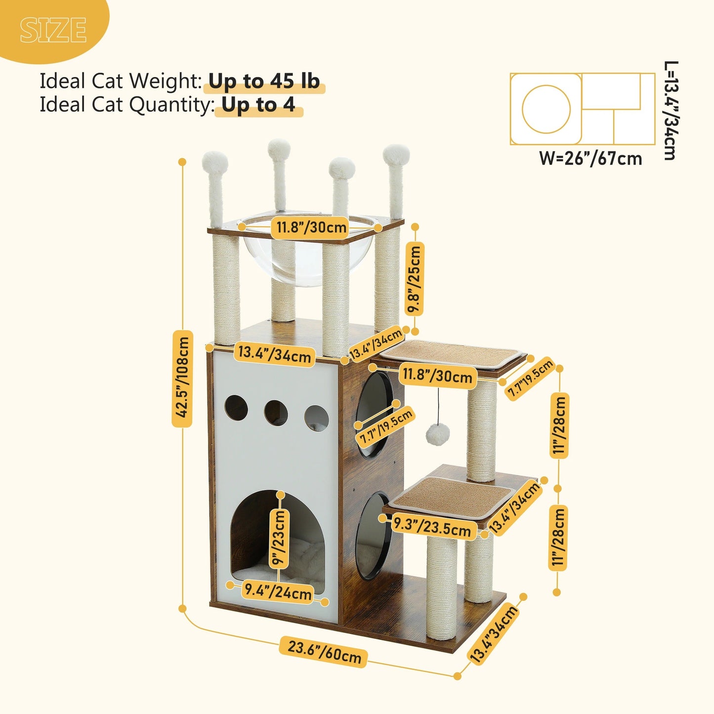 Arbre a chat design en bois CozyCondos Modèle