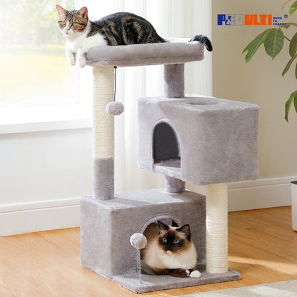 Arbre a chat beige/gris doux avec nid perché – BrandX