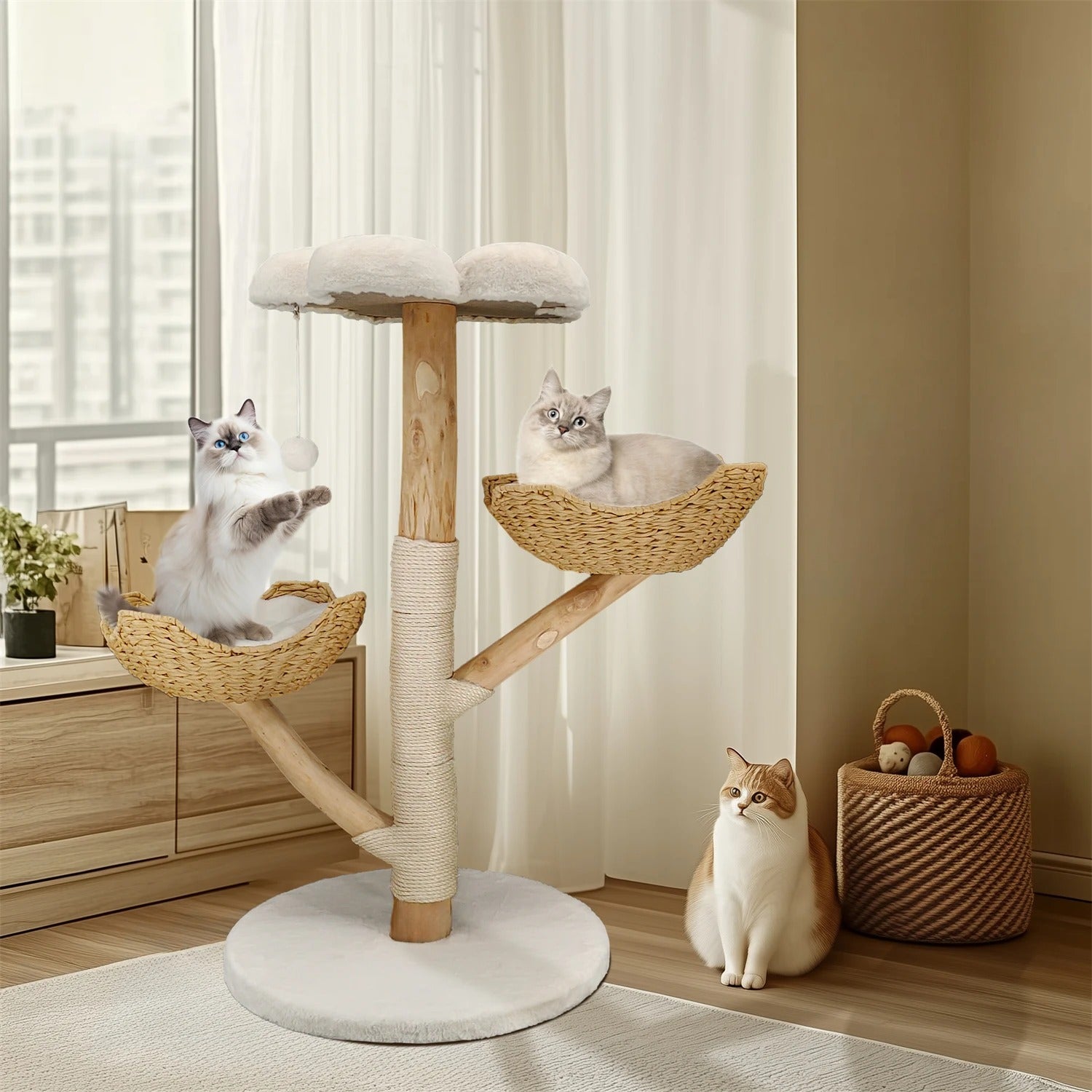 Arbre a chat Design Bois Massif - SkyNest Mini