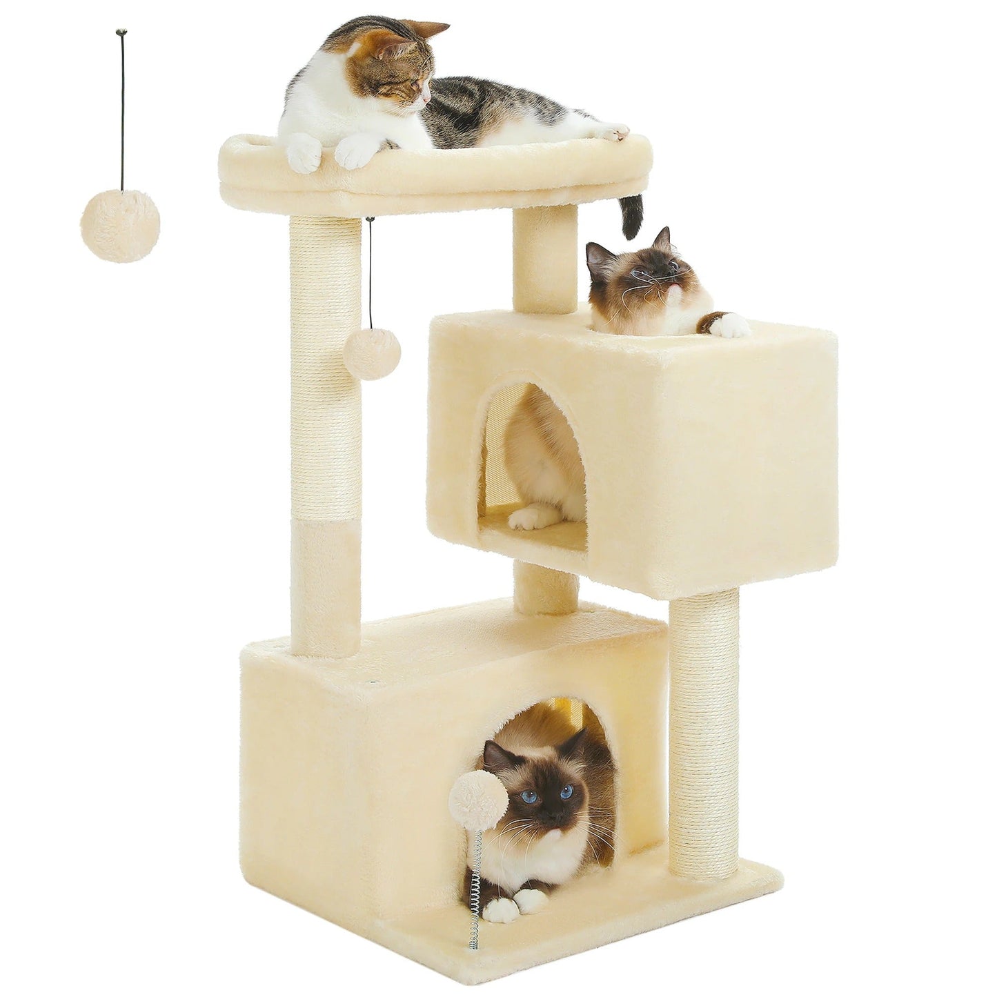 Arbre a chat beige/gris doux avec nid perché – BrandX